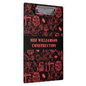 baksteenrood moderne Architectural Blueprint Engin Klembord (Rechts)