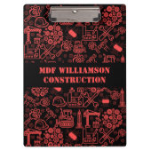 baksteenrood moderne Architectural Blueprint Engin Klembord (Voorkant)