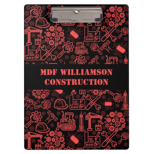 baksteenrood moderne Architectural Blueprint Engin Klembord (Voorkant)