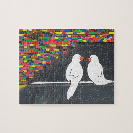 baksteenvogelmuur : graffiti-muur legpuzzel (Horizontaal)