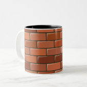 baksteenwand tweekleurige koffiemok (Voorkant links)