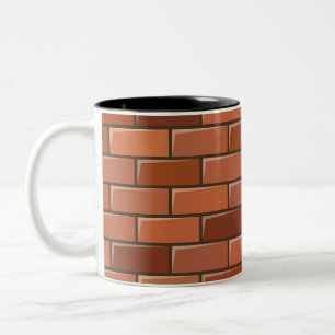 baksteenwand tweekleurige koffiemok