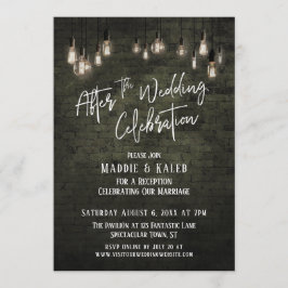 Bakstenen Edison-verlichting na de bruiloftsvierin Kaart