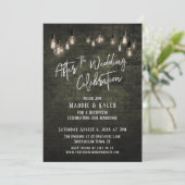 Bakstenen Edison Verlichting Na de Trouwfeestvieri Kaart (Staand voorkant)