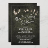 Bakstenen Edison Verlichting Na de Trouwfeestvieri Kaart (Voorkant / Achterkant)