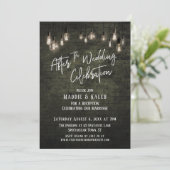 Bakstenen Edison-verlichtingen na de bruiloftfeest Kaart (Staand voorkant)