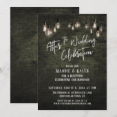 Bakstenen Edison-verlichtingen na de bruiloftfeest Kaart (Voorkant / Achterkant)