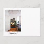 bakstenen gebouw verplaatsen aankondigingskaart (Achterkant)