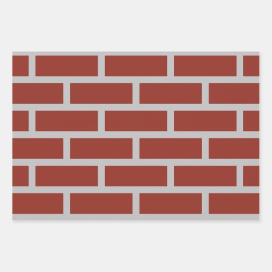 Bakstenen inpakpapier (Brick Red & Grey) (Voorkant 3)