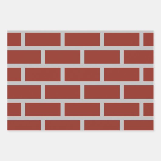 Bakstenen inpakpapier (Brick Red & Grey) (Voorkant 2)