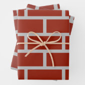 Bakstenen inpakpapier (Brick Red & Grey) (In situ)