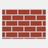 Bakstenen inpakpapier (Brick Red & Grey) (Voorkant)