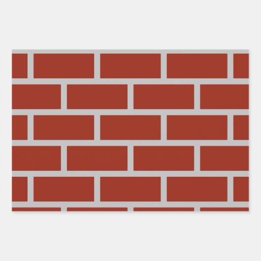 Bakstenen inpakpapier (Brick Red & Grey) (Voorkant)