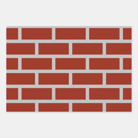 Bakstenen inpakpapier (Brick Red & Grey) Vel (Voorkant 2)
