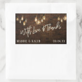 Bakstenen met antieke Edison lampen Met liefde en  Rechthoekige Sticker (Tas)