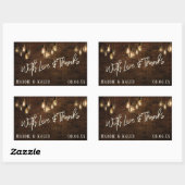 Bakstenen met antieke edisonlampen Met liefde en d Rechthoekige Sticker (Vel)