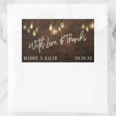 Bakstenen met antieke edisonlampen Met liefde en d Rechthoekige Sticker (Tas)