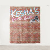 Bakstenen Muur 90's Hip Hop Geslacht Onthulling Fo Wandkleed (Voorkant)