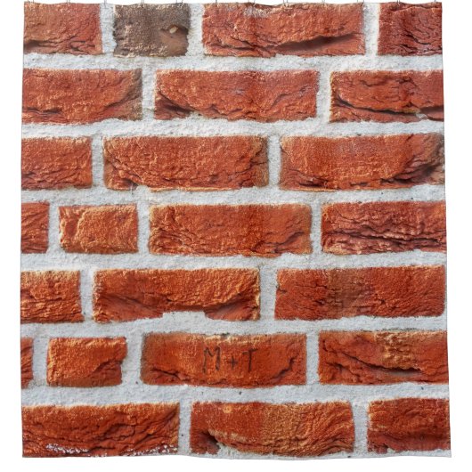 Bakstenen muur achtergrond gebouw douchegordijn (Voorkant)