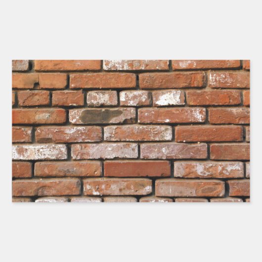 Bakstenen Muur Achtergrond Rechthoekige Sticker (Voorkant)