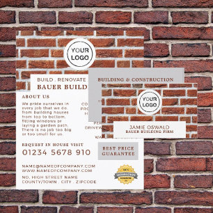 Bakstenen Muur, Bouwbedrijf Logo, Bouwers Adverten Flyer