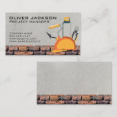 bakstenen muur | Bouwgereedschap en hard Pet Visitekaartje (Voorkant / Achterkant)