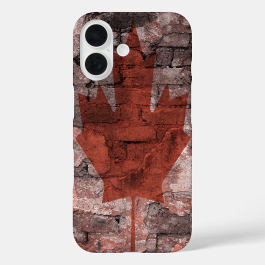 Bakstenen muur Canadese vlag Case-Mate iPhone Case (Achterkant)