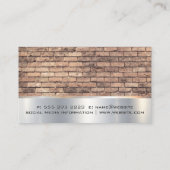 Bakstenen muur | cirkelzaag | Bouwgereedschap Visitekaartje (Achterkant)