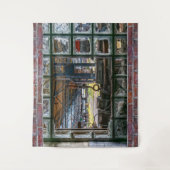 Bakstenen muur gebroken raam Graffiti kunst aan de Wandkleed (Voorkant)