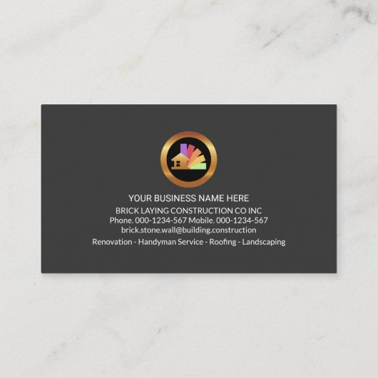 bakstenen muur gouden golf bakstenen laag visitekaartje (Achterkant)