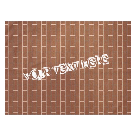 Bakstenen muur tafelkleed met aangepaste tekst (Voorkant (Horizontaal))