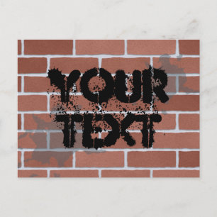 bakstenen muur, UW TEKST Briefkaart