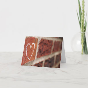 Bakstenen muur Valentijn Feestdagen Kaart