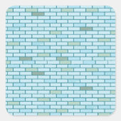 Bakstenen Muur Vierkante Sticker (Voorkant)