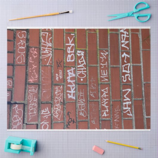 bakstenen muurgraffiti-ontkoppelingspapier tissuepapier (Craft)