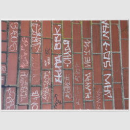 bakstenen muurgraffiti-ontkoppelingspapier tissuepapier