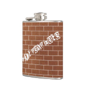 Bakstenen muurkolf met aangepaste tekst heupfles (Links)