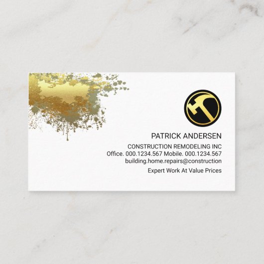 bakstenen muurverf spleet metselwerk visitekaartje (Achterkant)