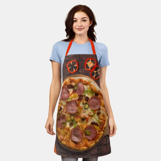 Bakstenen Oven Supreme Pizza Schort (Gedragen)
