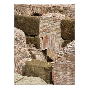 Bakstenen patronen in het Colosseum in Rome, Itali Foto Afdruk