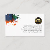 Bakstenen wandhouten paneelbouwer visitekaartje (Achterkant)