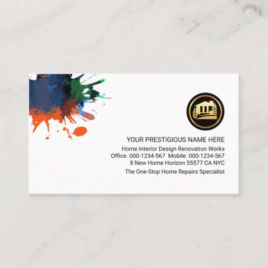 Bakstenen wandhouten paneelbouwer visitekaartje (Achterkant)