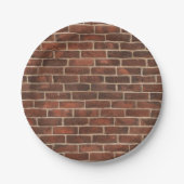 Bakstenenpatroon Papieren Bordje (Voorkant)