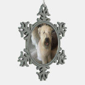 Bakster de Sjabloon van de Foto van Één Jaar Tin Sneeuwvlok Ornament (Links)