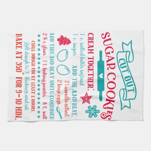 Baksuiker Cookie Recept Keukenhanddoek (Horizontaal)