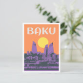 Baku Azerbaijan Art vintage Travel Briefkaart (Staand voorkant)
