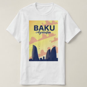 Baku Azerbeidzjan Flame Towers Vakantieposter T-shirt