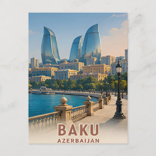 Baku Azerbeidzjan Kaspische Zee Stad Ontsnapping � Briefkaart