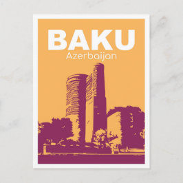 Baku Azerbeidzjan Kunst vintage Reizen Briefkaart