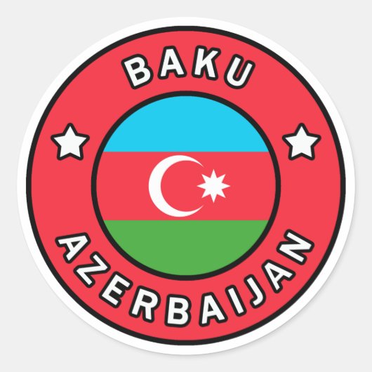Baku-Azerbeidzjan Ronde Sticker (Voorkant)